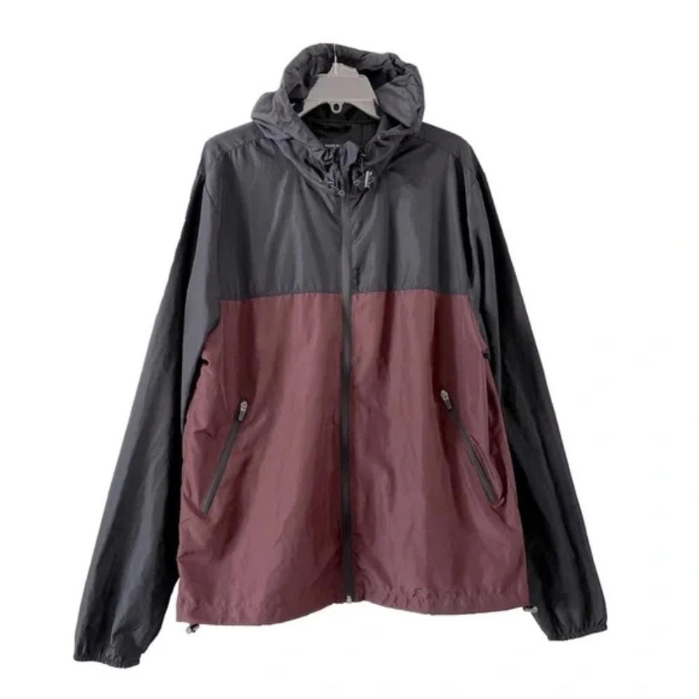 7 Diamonds | Two Tone Waterproof Zip Front Hooded Resolution Windbreaker, Large